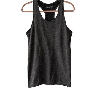 ZYIA Active Gray Racerback Performance Yoga Tank Top Large